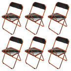 Contemporary acrylic folding armless chair with open back, ideal for dining rooms
