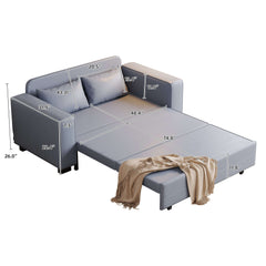 63" Pull-out Sleeper Sofa Bed with Storage