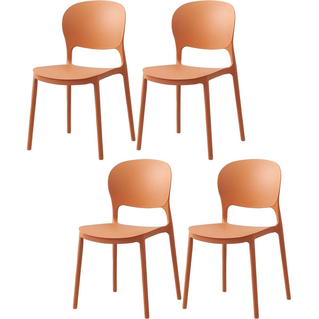 Scandinavian style stackable plastic and acrylic dining side chair for kitchen and dining