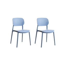 Scandinavian Style Stackable Plastic & Acrylic Side Chair with Low Back Dining Chairs