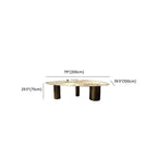 Oval marble top dining table seating 6-8 with multicolor finish