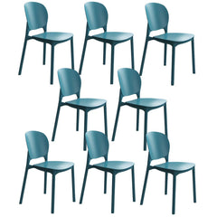 Stackable Scandinavian Side Chair with Open Back and Plastic & Acrylic Material Dining Chairs