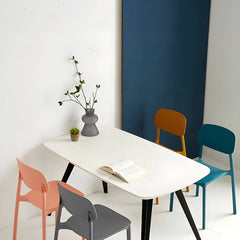 1 Piece Scandinavian Plastic & Acrylic Open Back Kitchen & Dining Side Chair Dining Chairs