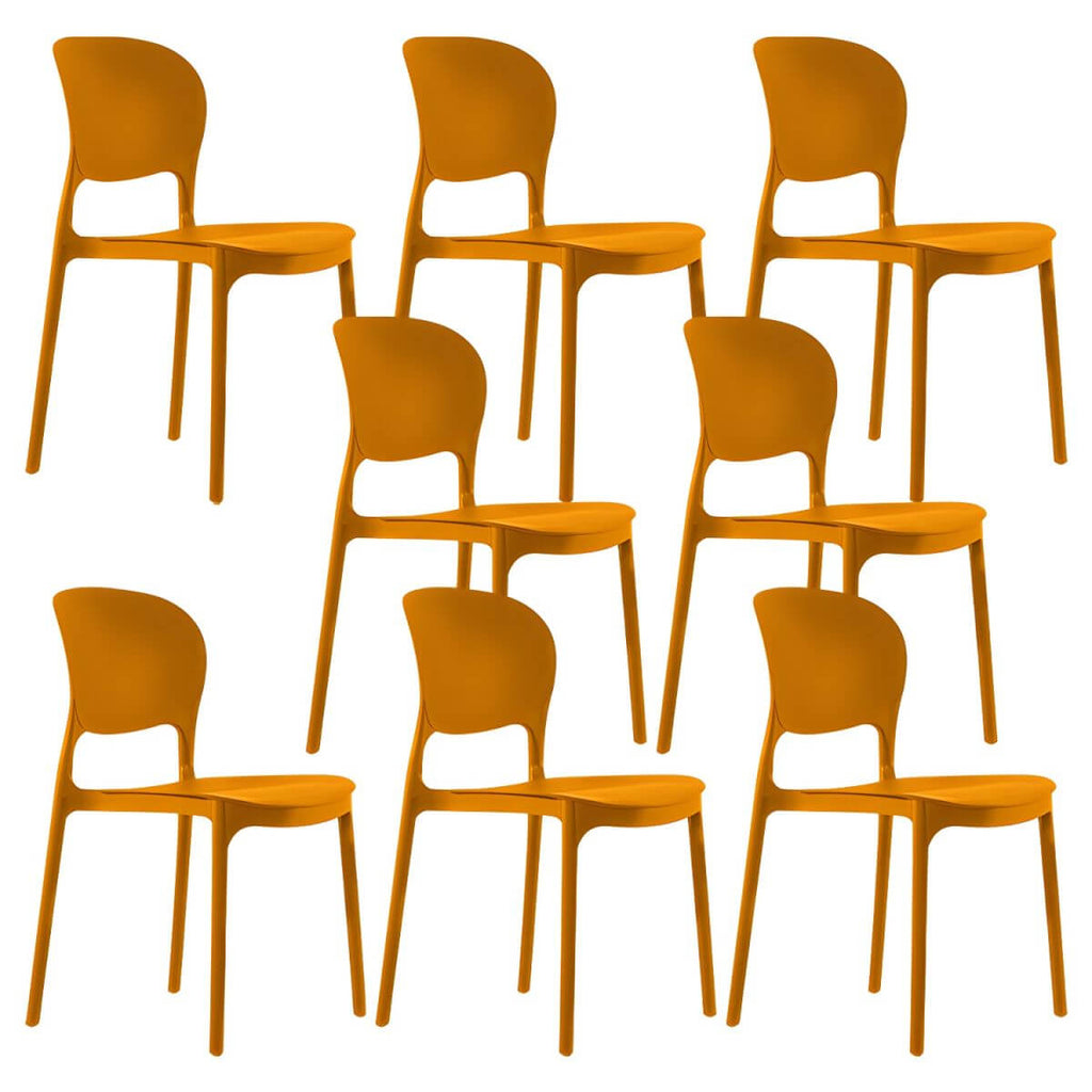 Stackable modern side chair with low back made of plastic and acrylic, perfect for contemporary dining