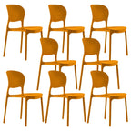 Stackable modern side chair with low back made of plastic and acrylic, perfect for contemporary dining