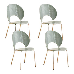 Scandinavian Style Stackable Plastic & Acrylic Side Chair with Silver Legs Dining Chairs