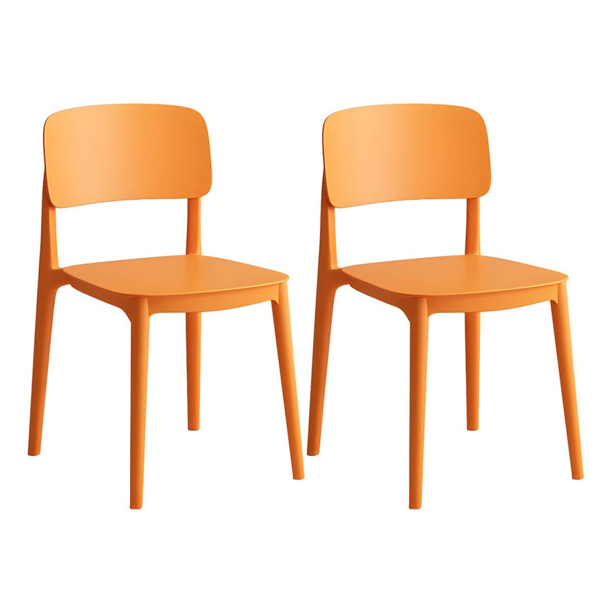 Scandinavian style stackable plastic and acrylic side chair for kitchen and dining