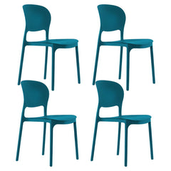 Stackable Modern Side Chair with Low Back in Plastic & Acrylic - Contemporary Style Dining Chairs