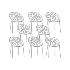 Scandinavian Style Plastic & Acrylic Sloped Arm Chair for Kitchen & Dining Dining Chairs