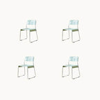 Stackable plastic and acrylic side chair for modern garden and dining use