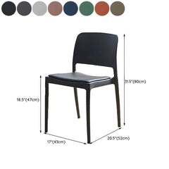 Scandinavian Plastic & Acrylic Dining Chair with Low Back Rest and Armless Design Dining Chairs