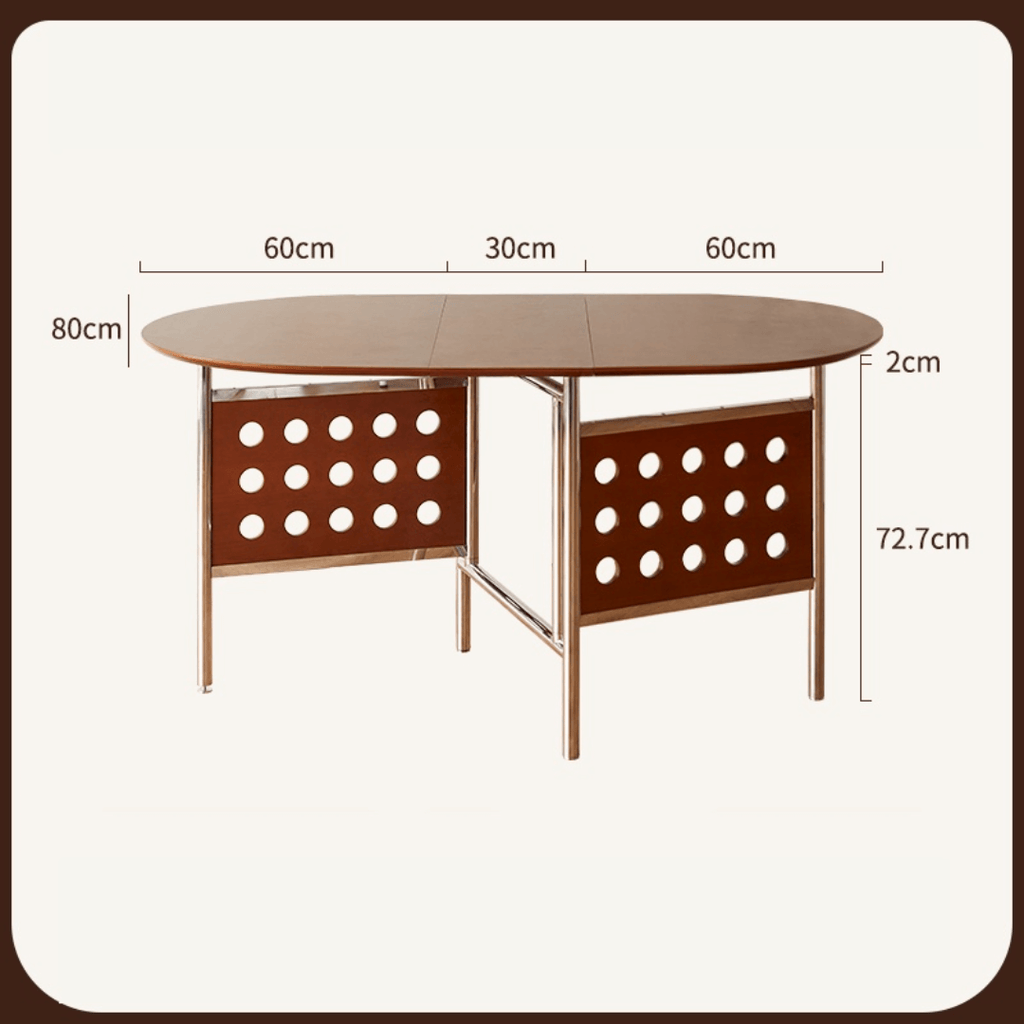 Retro-style dining table with smooth edges, perfect for family meals and work