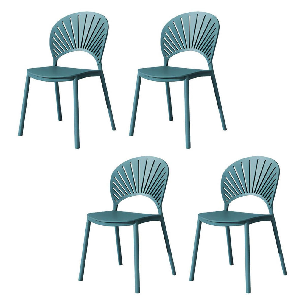 Scandinavian style plastic and acrylic side chair with low back for kitchen and dining