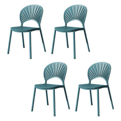 Scandinavian Style Plastic & Acrylic Side Chair with Low Back for Kitchen & Dining Dining Chairs