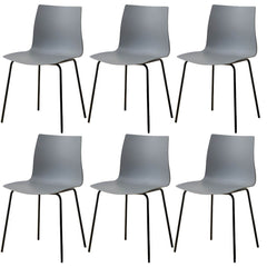 Modern Plastic & Acrylic Side Chair for Kitchen & Dining with Metal Legs Dining Chairs