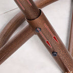 Metal porch swing with tropical olive green, auburn, and rose cushions, includes stand and chain