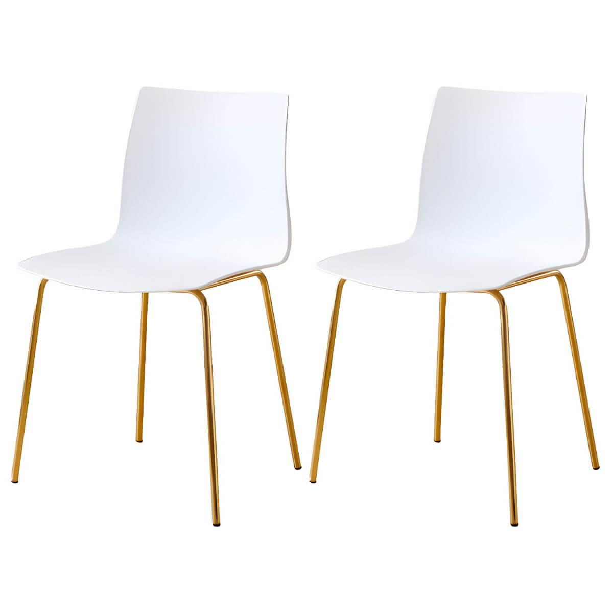 Modern plastic and acrylic side chair with metal legs, ideal for kitchen and dining rooms