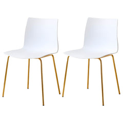 Modern Plastic & Acrylic Side Chair for Kitchen & Dining with Metal Legs Dining Chairs
