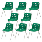 Stackable Scandinavian plastic and acrylic side chair with low back for dining