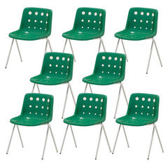 Stackable Scandinavian Style Plastic & Acrylic Side Chair with Low Back Dining Chairs