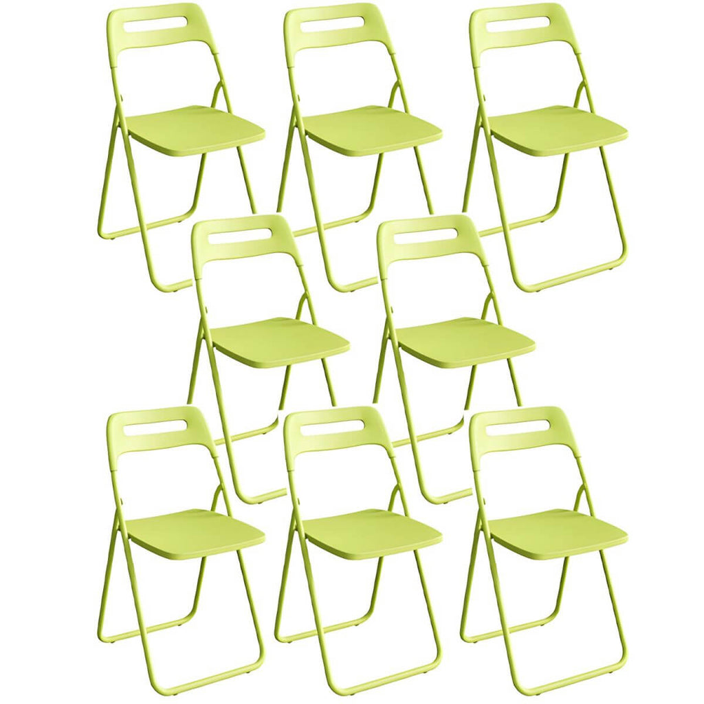 Modern collapsible open back side chair made of plastic and acrylic, ideal for kitchen and dining areas