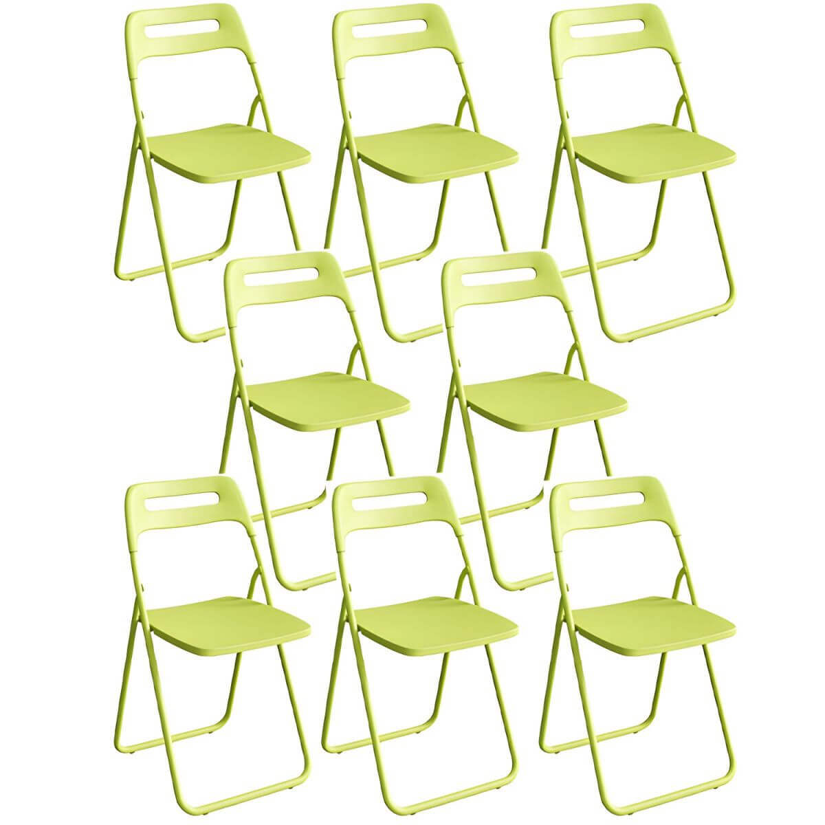 Modern collapsible open back side chair made of plastic and acrylic, ideal for kitchen and dining areas
