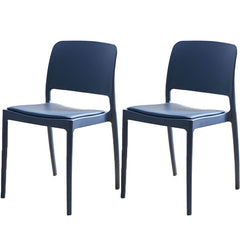Scandinavian Plastic & Acrylic Dining Chair with Low Back Rest and Armless Design Dining Chairs