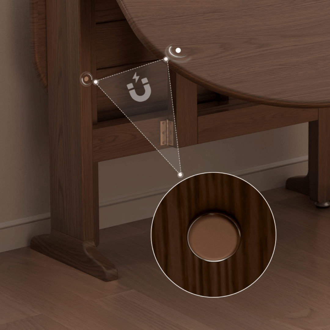 Wooden round folding table ideal for versatile home use and easy storage