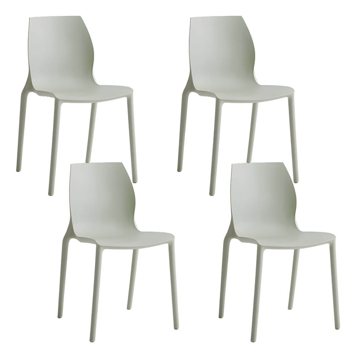 Stackable modern Scandinavian plastic and acrylic chair for kitchen and dining use