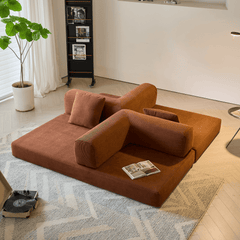 78.7'' Compress Upholstered Convertible Sofa Bed with Corduroy Fabric