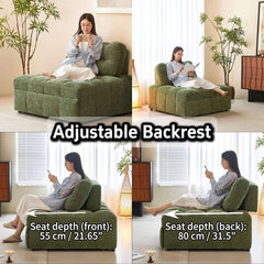 Cocochairs Modern Chenille Pull-Out Single Sofa Bed – Space-Saving Lounge & Guest Sleeper