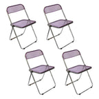 Scandinavian style dining chair with silver metal legs and plastic acrylic seat