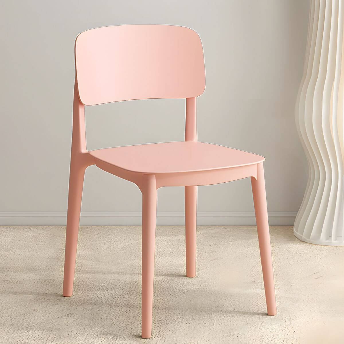 Scandinavian style stackable plastic and acrylic side chair for kitchen and dining