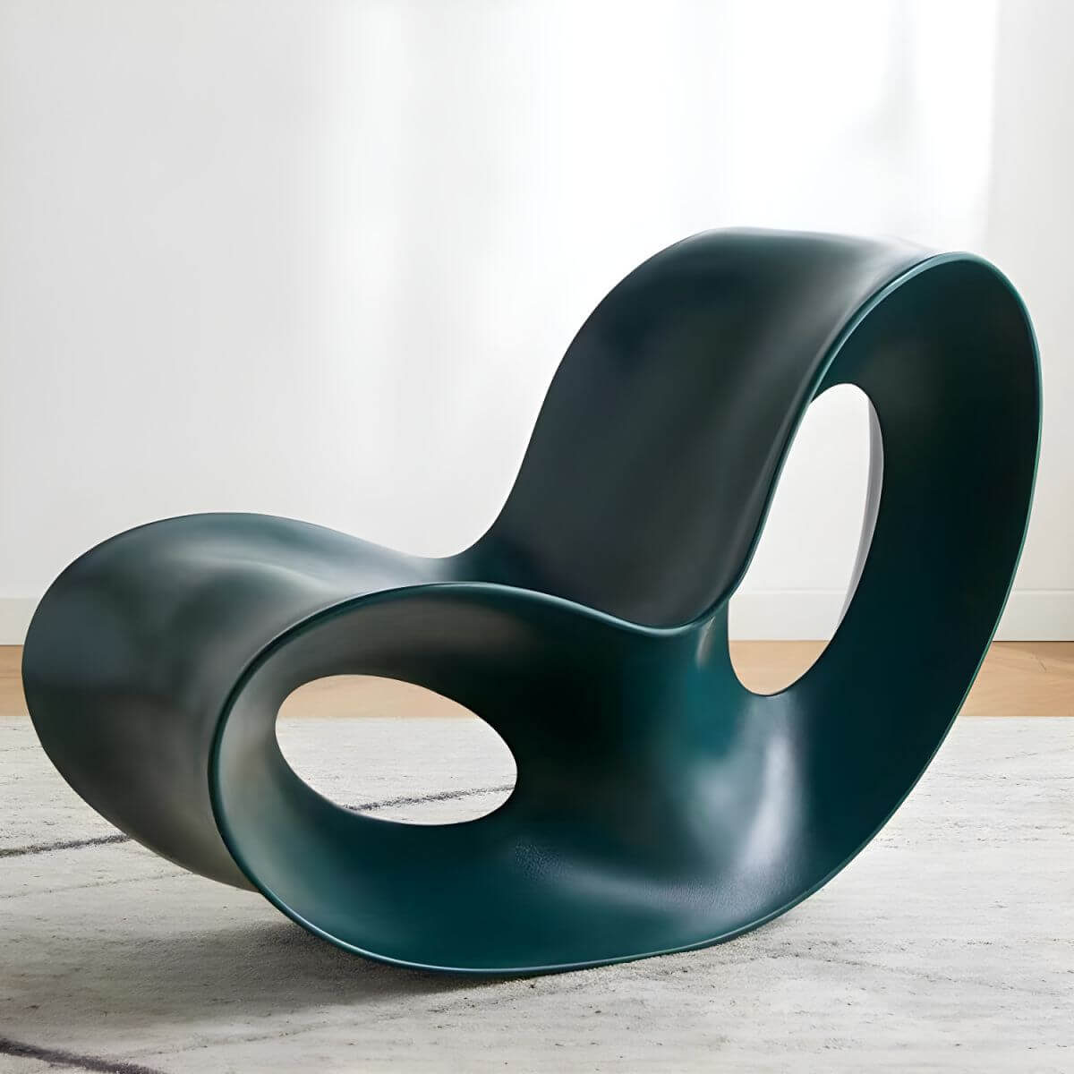 Contemporary plastic and acrylic rocking accent chair with modern design