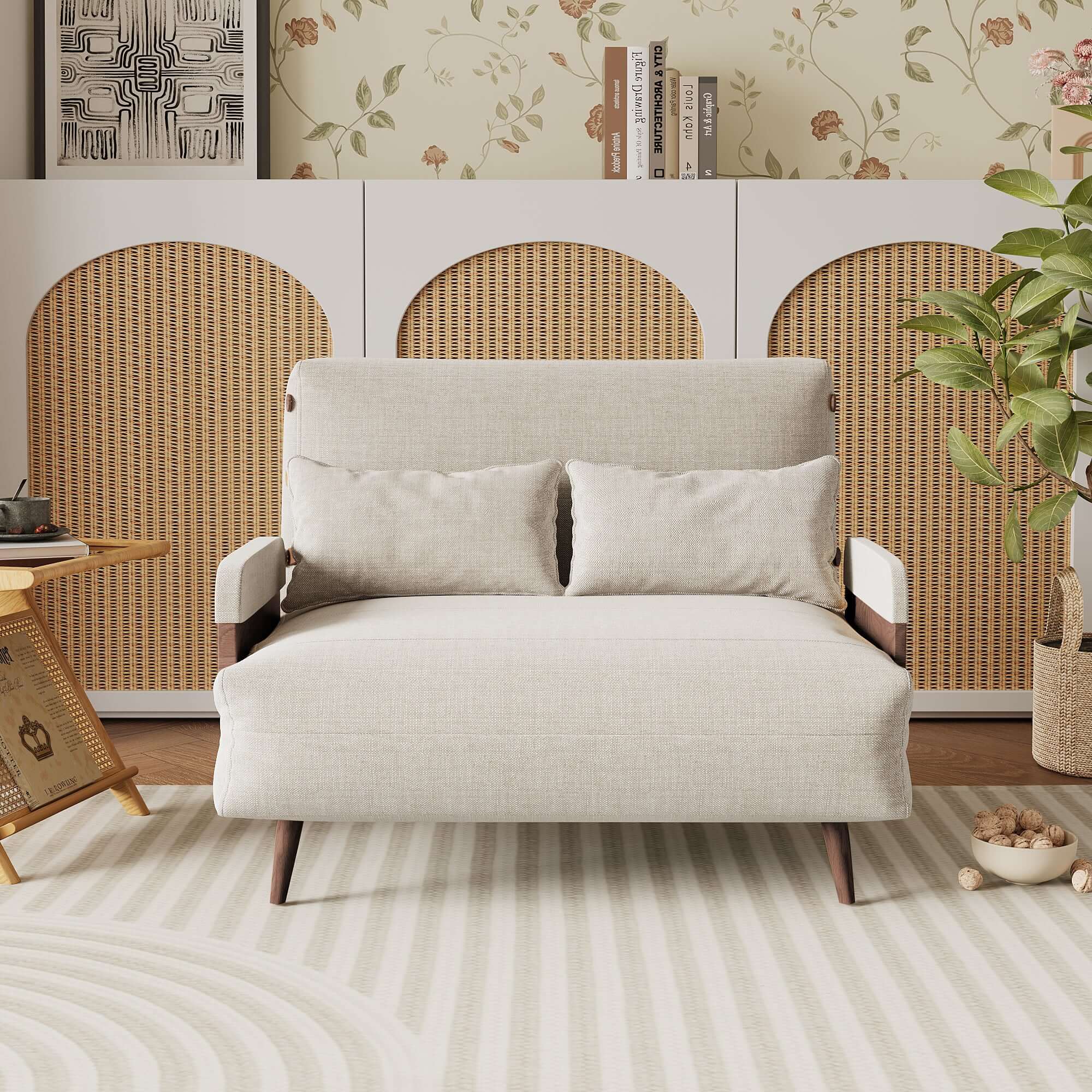 3-in-1 futon sofa bed chair recliner that saves space and converts easily