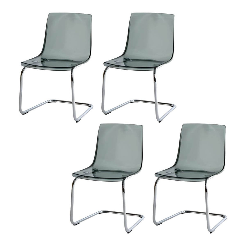 Scandinavian style low back side chair made of plastic and acrylic, ideal for kitchen and dining areas