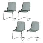 Scandinavian style low back side chair made of plastic and acrylic, ideal for kitchen and dining areas