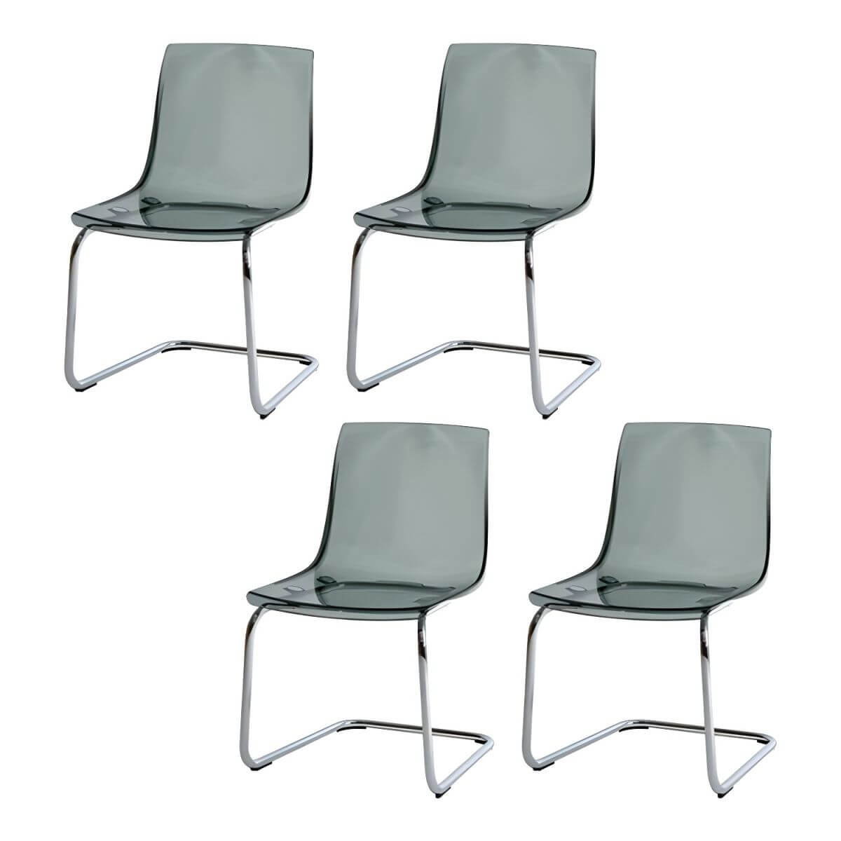 Scandinavian style low back side chair made of plastic and acrylic, ideal for kitchen and dining areas