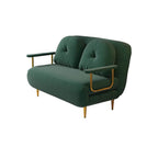 Convertible sofa sleeper with tufted back and polyester fiber upholstery