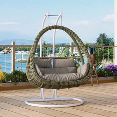 Metal 2-Seater Porch Swing with Stand, Complete with Chain, Stand, and Cushions, Pink Porch Swings