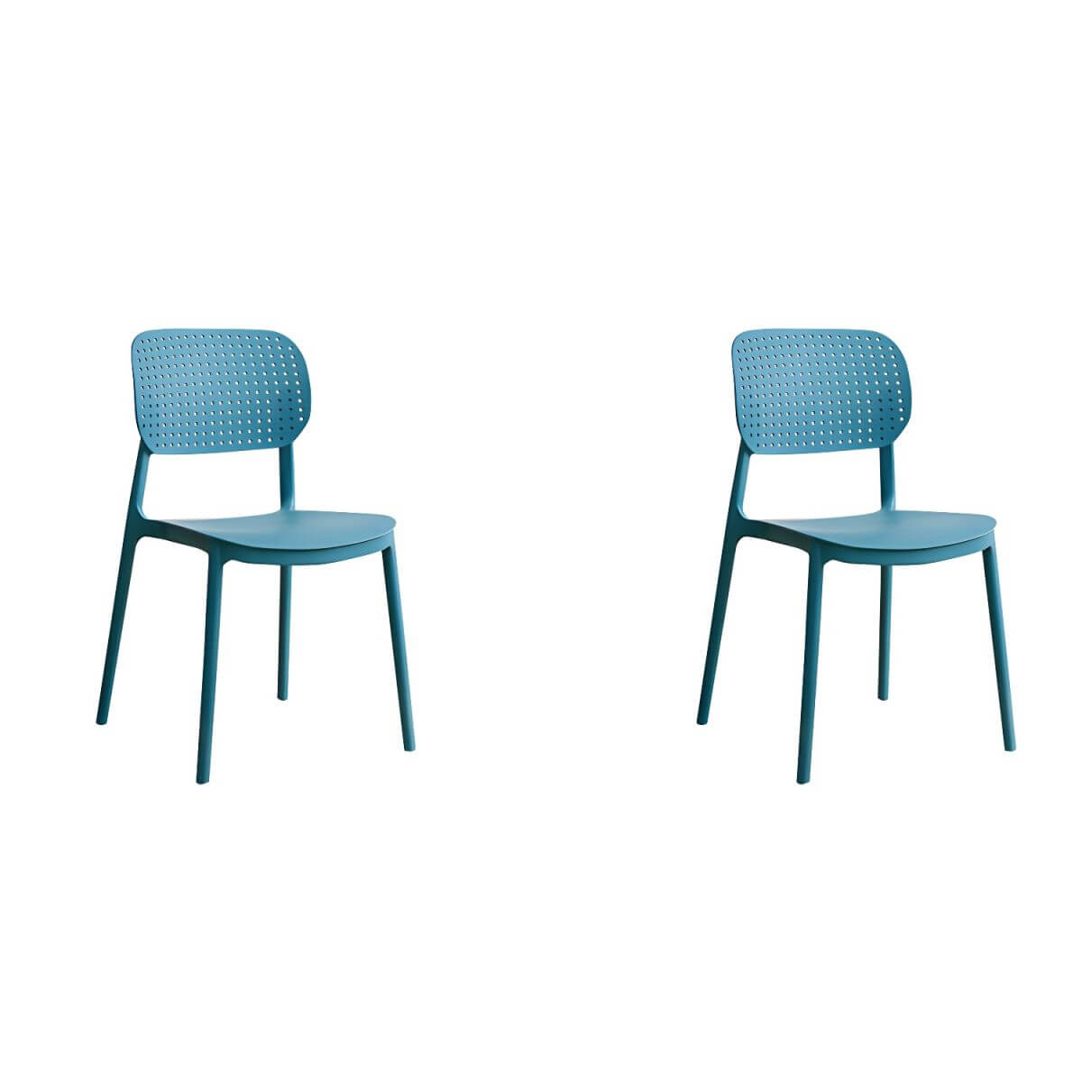 Stackable Scandinavian style plastic and acrylic side chair with low back for dining