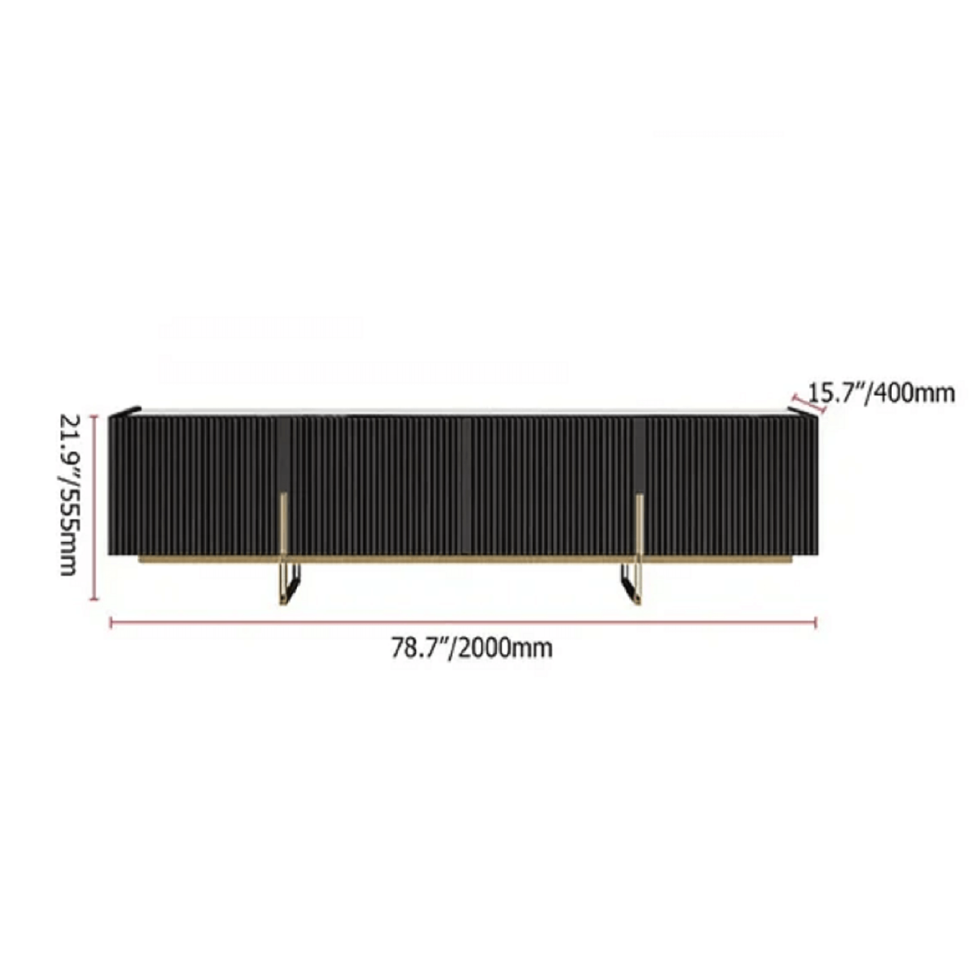 86.6-inch media console TV stand with faux marble top and storage, fits TVs up to 88 inches