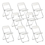 Scandinavian style dining chair with silver metal legs and plastic acrylic seat