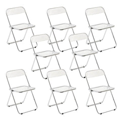 Scandinavian Style Silver Metal Leg Plastic & Acrylic Side Chair Dining Chairs