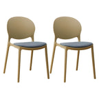 Scandinavian plastic dining chair with open back and four legs, ideal for home use