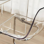 Scandinavian style low back side chair made of plastic and acrylic, ideal for kitchen and dining areas