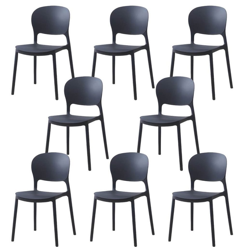 Scandinavian style stackable plastic and acrylic dining side chair for kitchen and dining