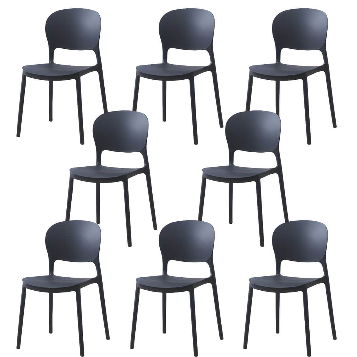 Scandinavian style stackable plastic and acrylic dining side chair for kitchen and dining
