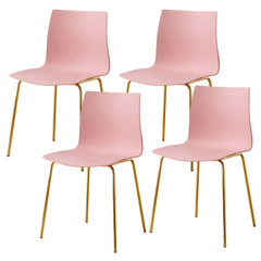 Modern Plastic & Acrylic Side Chair for Kitchen & Dining with Metal Legs Dining Chairs