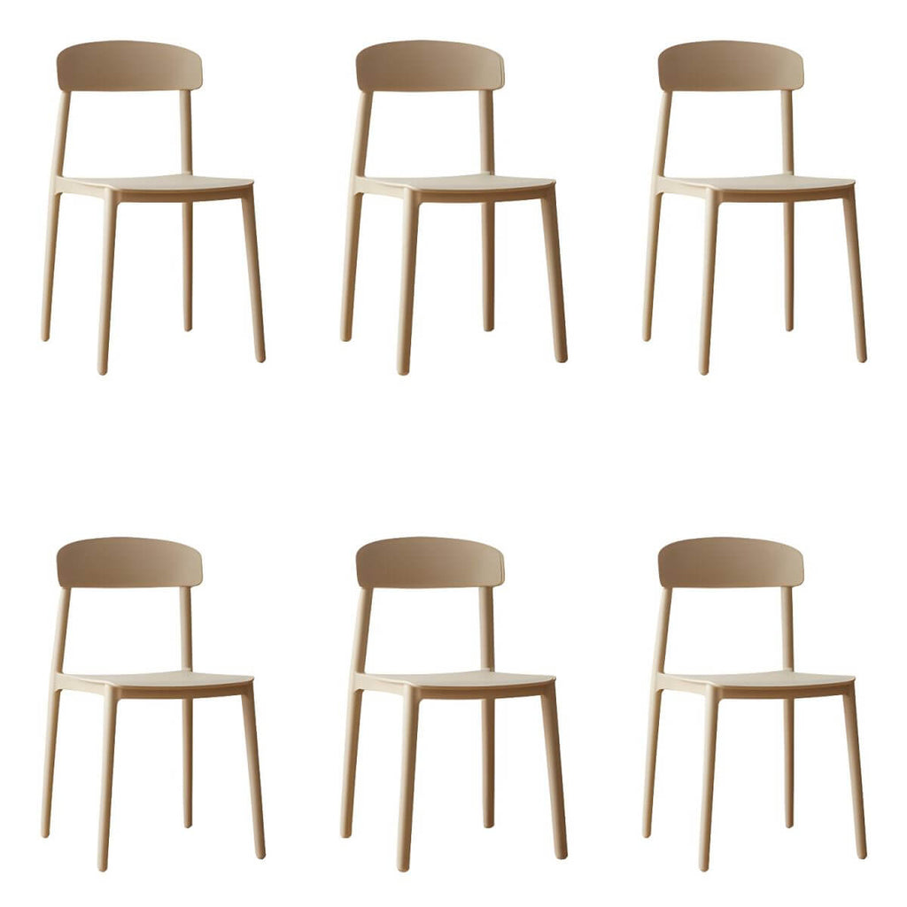 Scandinavian style low back kitchen and dining chair made of plastic and acrylic